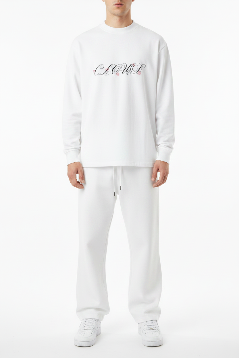 Cloud Longsleeve Weiss Boxy Fit